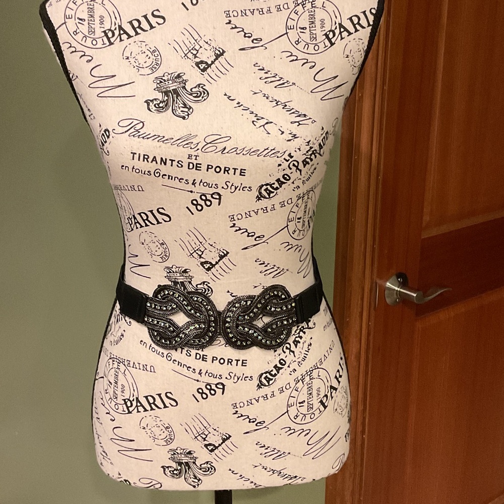 BCBGMaxAzria Black Textured Belt, Size S